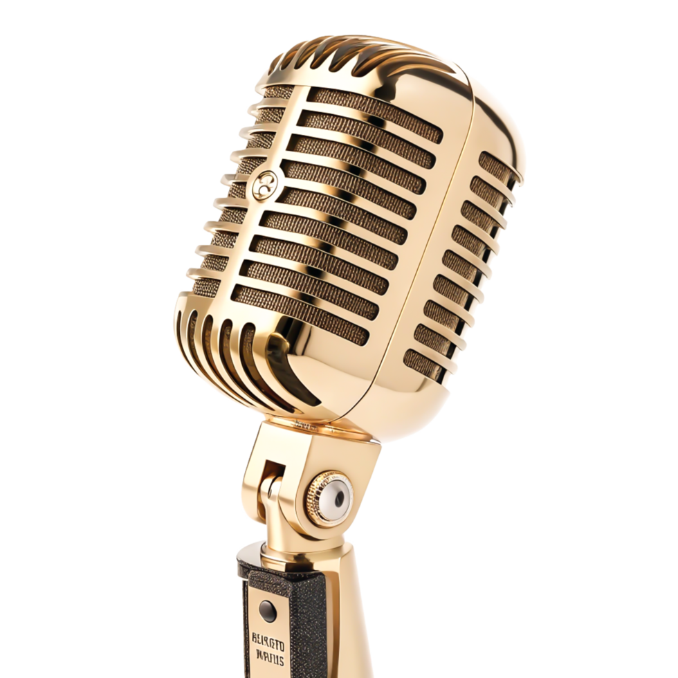 elegant gold retro microphone vintage studio recording equipment free png